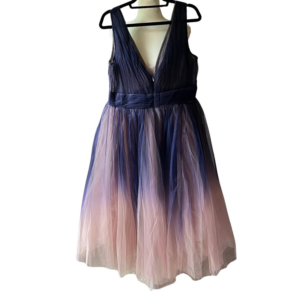 Mac Duggal Ombré Tulle Midi Length Gown – Size 14 NWT - Picture 4 of 7